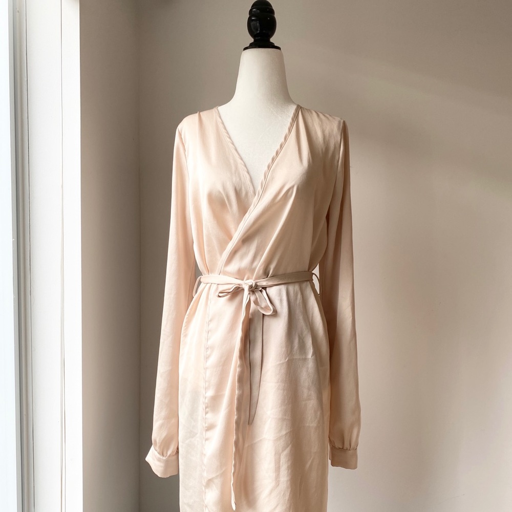 Lock & Key silky satin robe cardigan